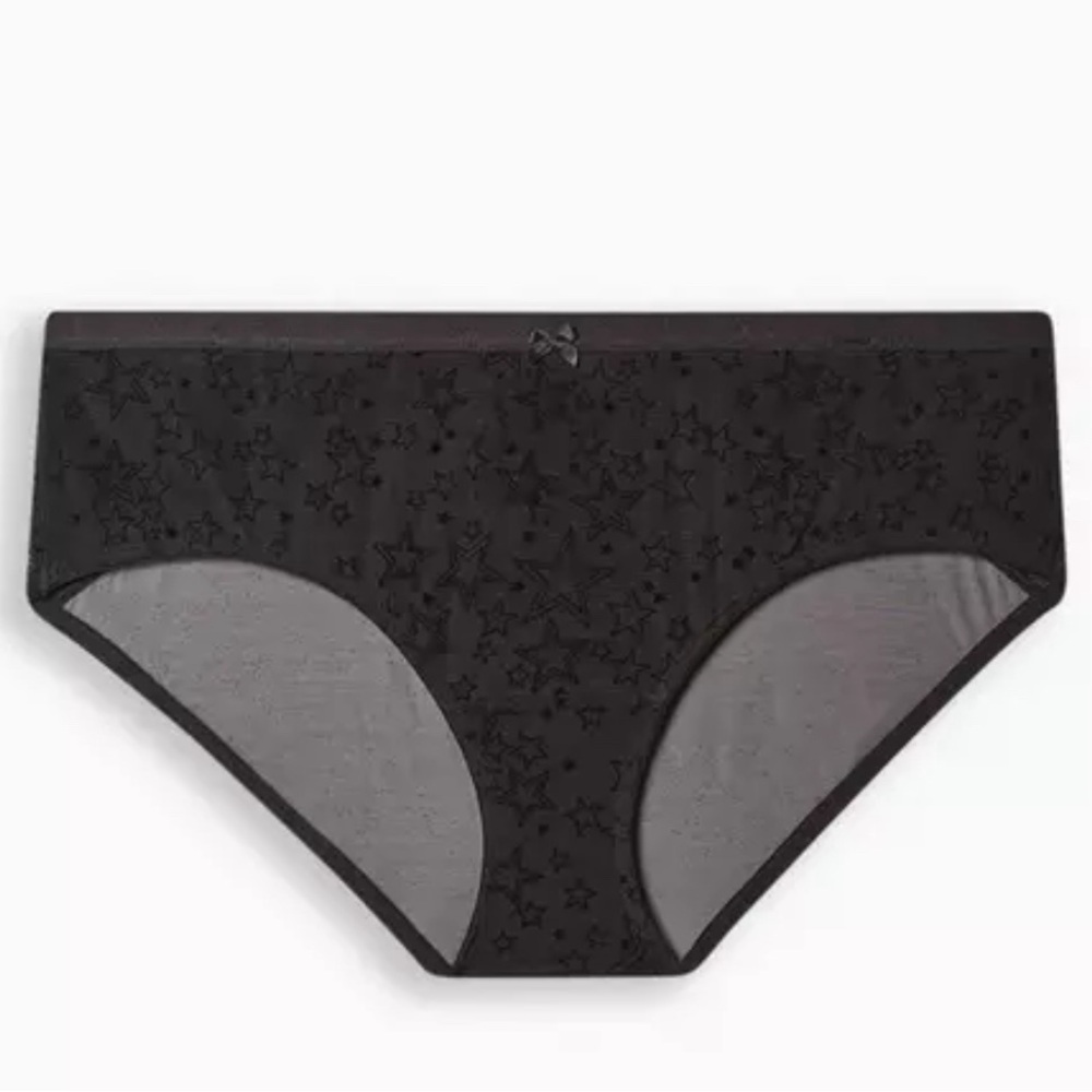 TORRID Mesh and Flocking Mid Rise Hipster Panty SIZE 4X‎ new stars sheer